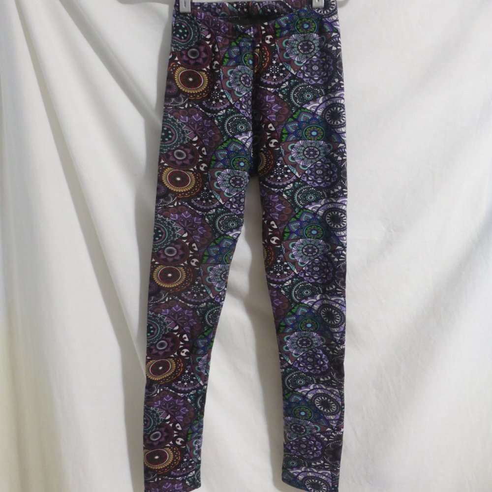 JUST COZY, colorful lined leggings, size xs/s, GUC
